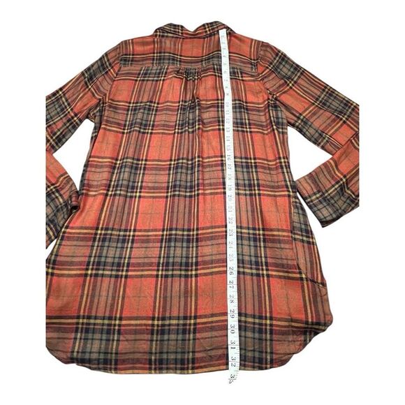 BKE NWT Boyfriend Plaid Tunic w pockets in Rust size XL - Picture 7 of 7
